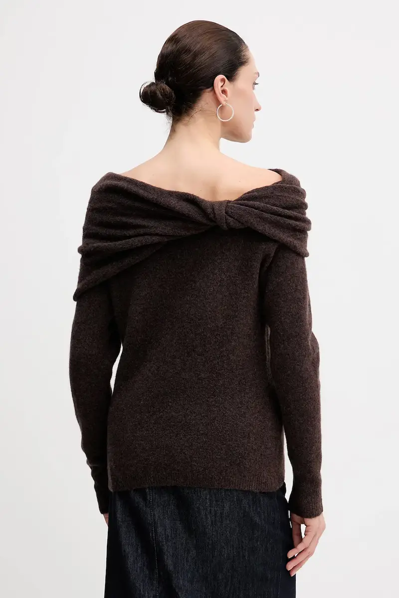 maglione con lana colore marrone 6382056 miniatura 3