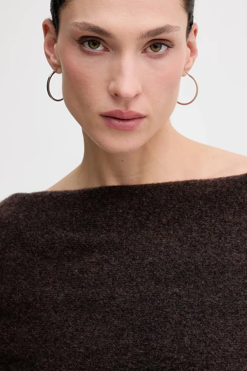 maglione con lana colore marrone 6382056 miniatura 4