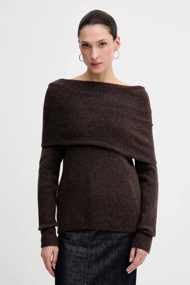 maglione con lana colore marrone 6382056