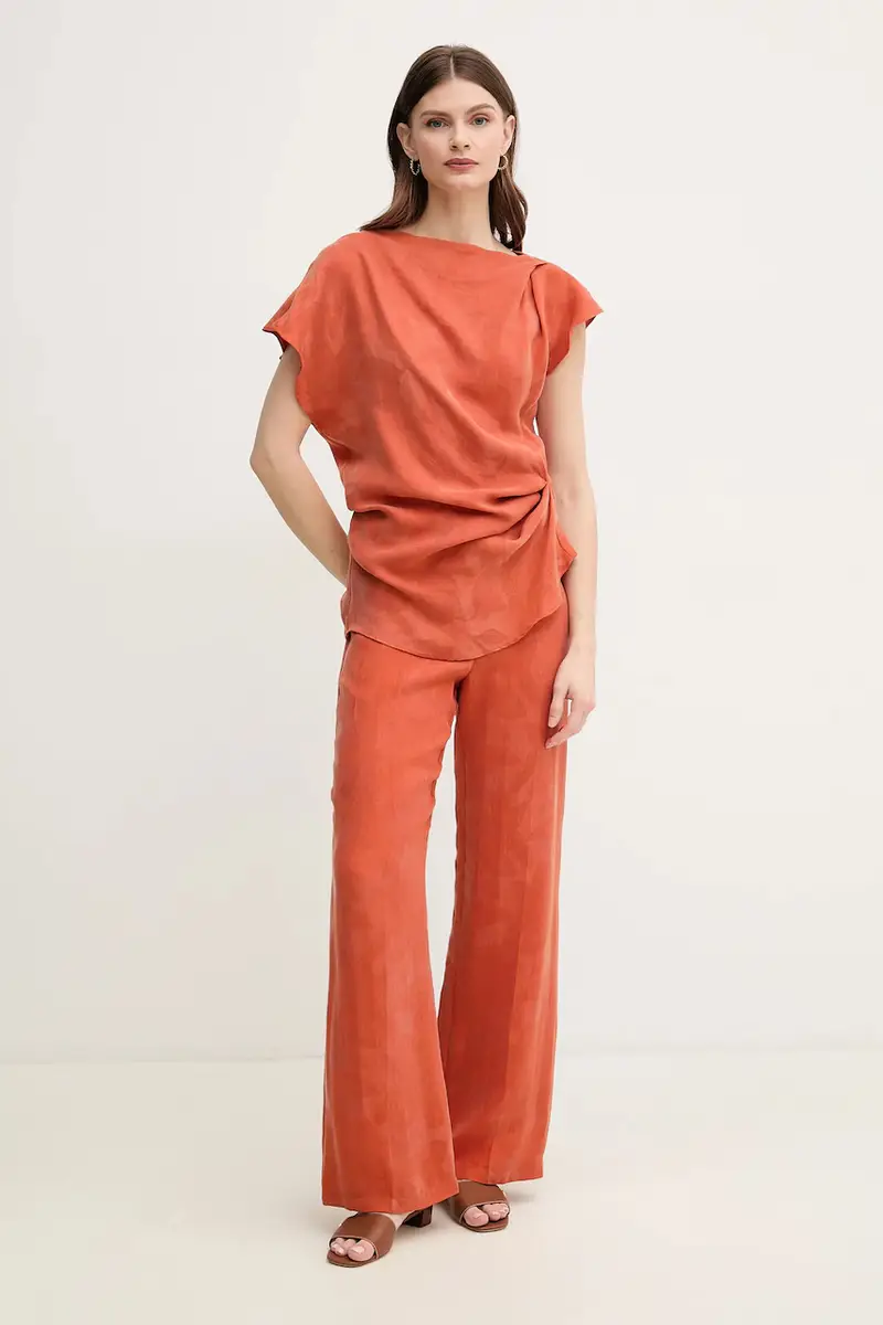 pantaloni donna colore arancione 6549003 miniatura 2