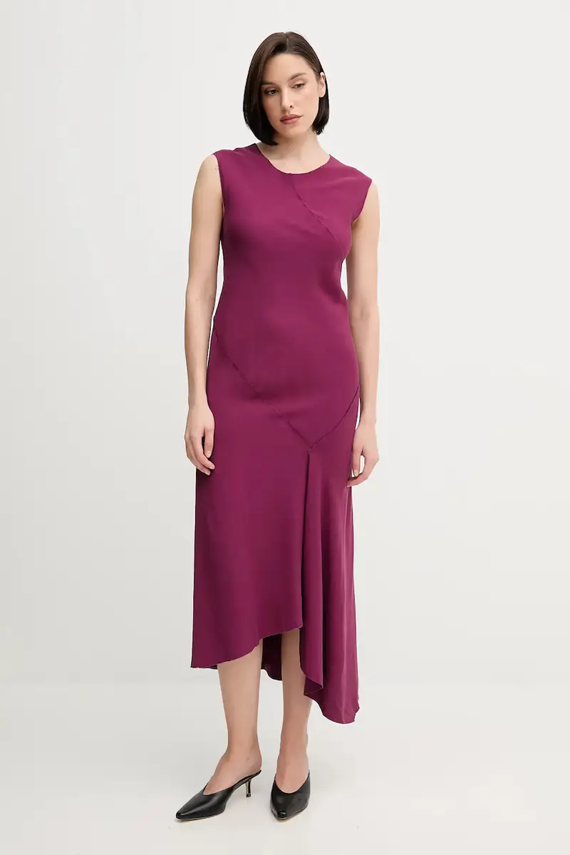 vestito con aggiunta di lino colore violetto 8229107