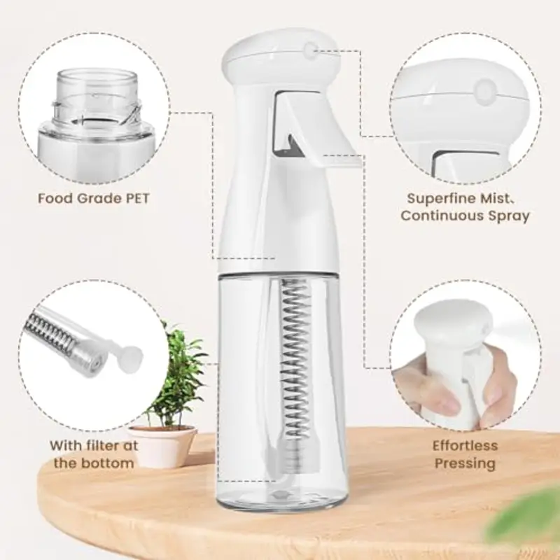 HOTUT Bottigliette Spray, 200ML Flacone Spray Con Nebulizzatore Ultra Fine per Capelli, Flacone Spray per Acqua miniatura 3