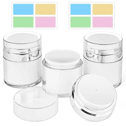 HOTUT Dosatore Contenitore Crema Bottiglie, 50ML Ricaricabile Airless Pump Contenitori Cosmetic Cream Jar, Crema Vuoti