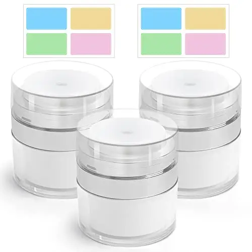 HOTUT Vasetti Vuoti per Creme, 15ML Ricaricabile Airless Pump Contenitori Cosmetic Cream Jar, Crema Vuoti Barattoli