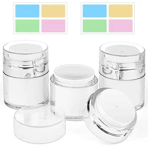 HOTUT Vasetti Vuoti per Creme, 30ML Ricaricabile Airless Pump Contenitori Cosmetic Cream Jar, Crema Vuoti Barattoli