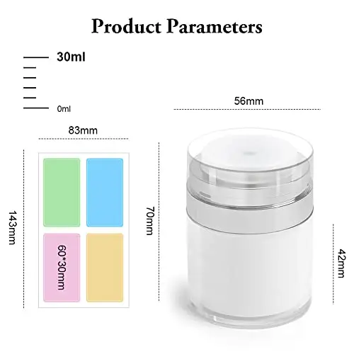 HOTUT Vasetti Vuoti per Creme, 30ML Ricaricabile Airless Pump Contenitori Cosmetic Cream Jar, Crema Vuoti Barattoli miniatura 2