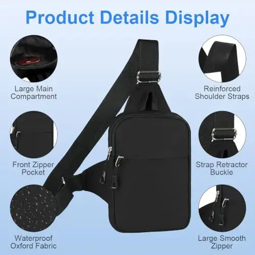 HOTUT Borsa a tracolla Uomo Blu 2983989 miniatura 3