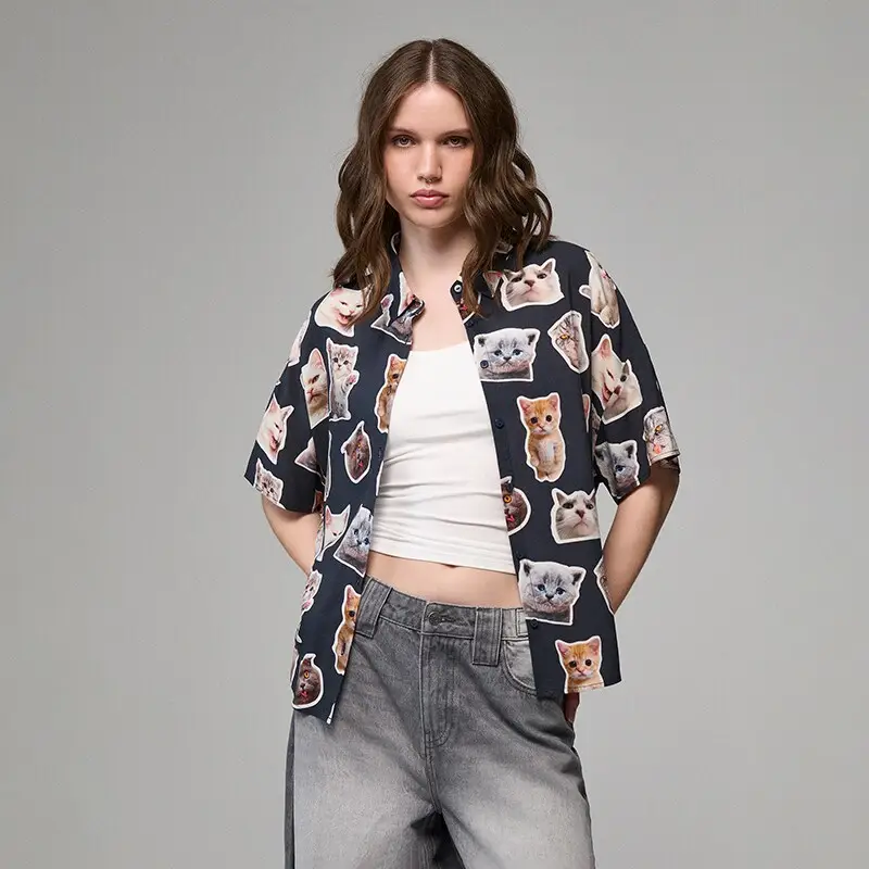 Camicia oversize a maniche corte