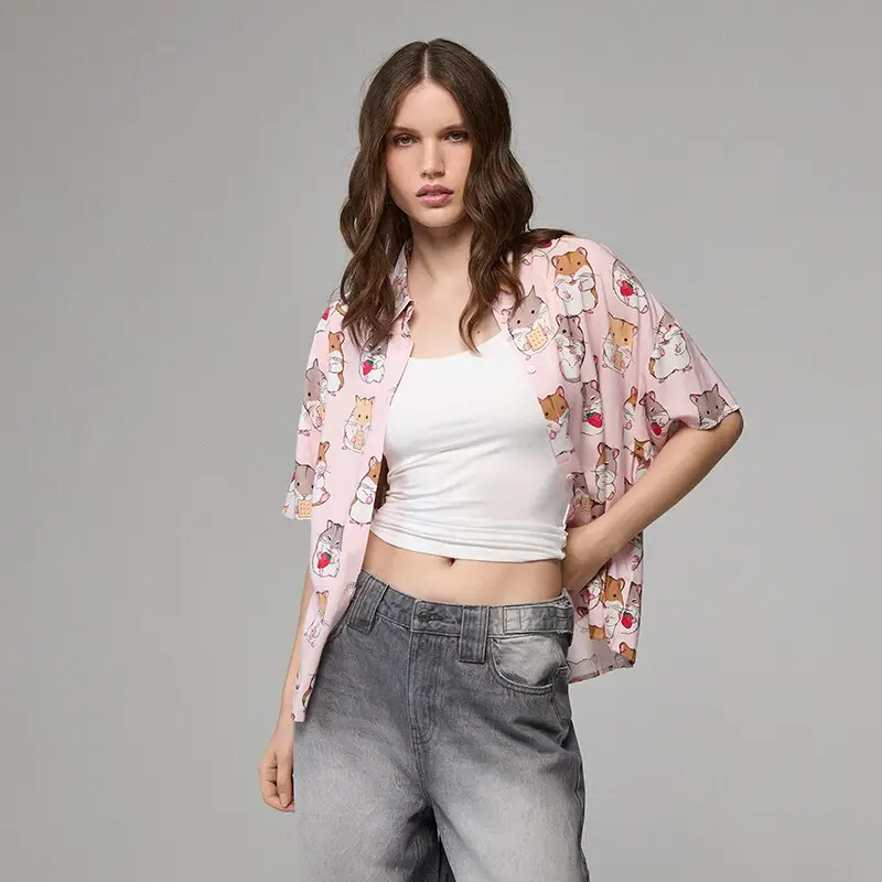 Camicia oversize a maniche corte