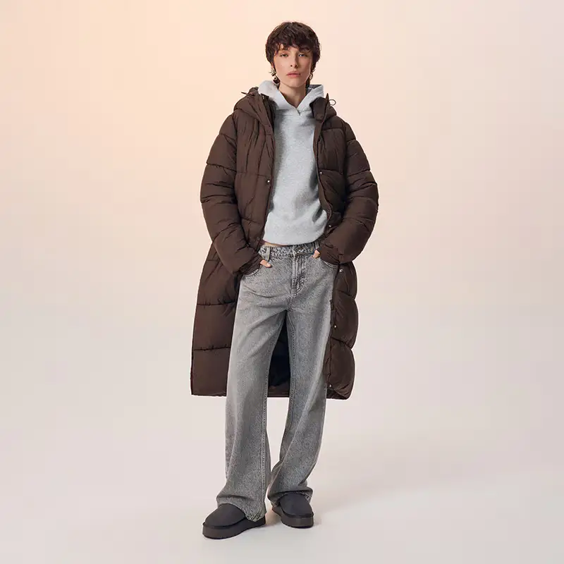 Cappotto trapuntato con cappuccio