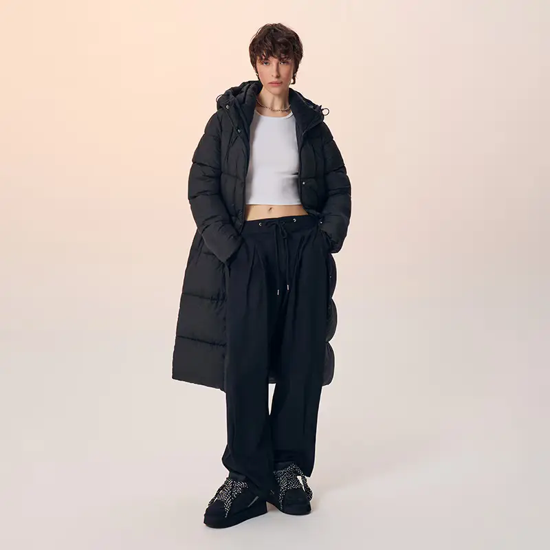 Cappotto trapuntato con cappuccio