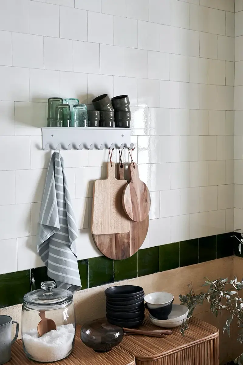 appendiabiti da parete con mensola HDBook 18 x 60 cm colore grigio miniatura 2