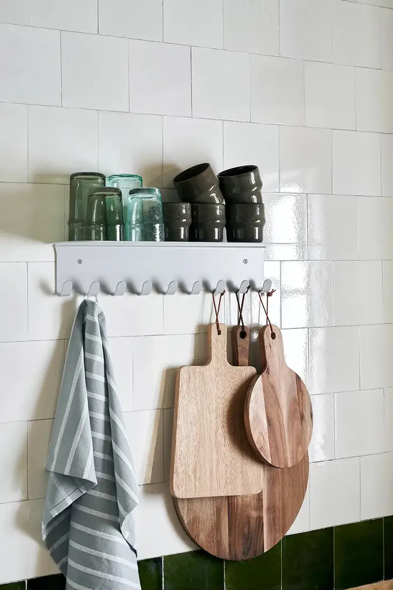 appendiabiti da parete con mensola HDBook 18 x 60 cm colore grigio miniatura 3