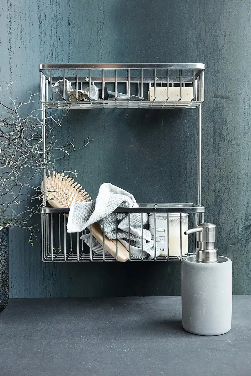 mensola da bagno HDBath 33 x 28 cm colore grigio miniatura 2