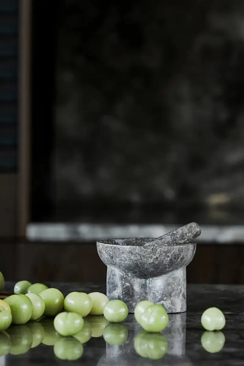 mortaio e pestello HDKult 12 cm Grigio miniatura 2