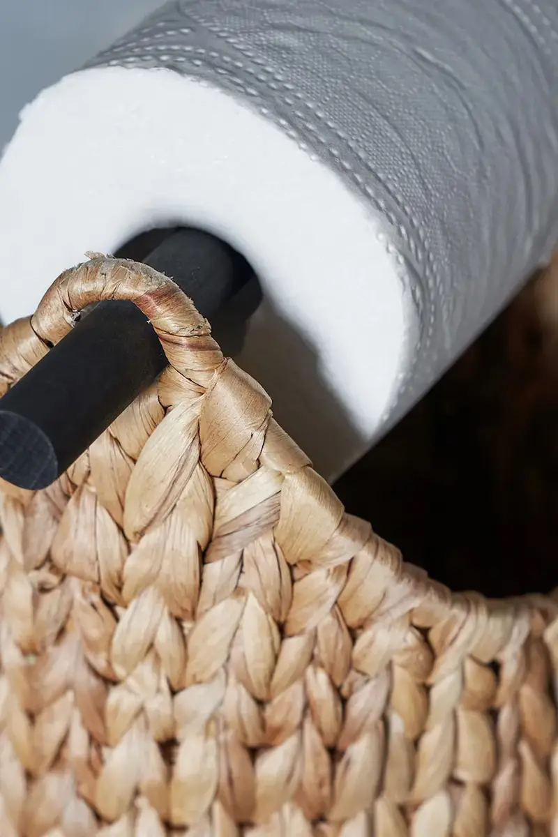 porta carta igienica con vassoio 50 x 19 cm colore marrone miniatura 3