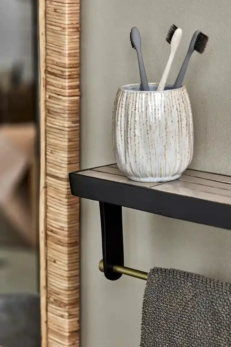 scaffale a parete HDTowel 28 x 14 x 11 cm colore beige miniatura 2