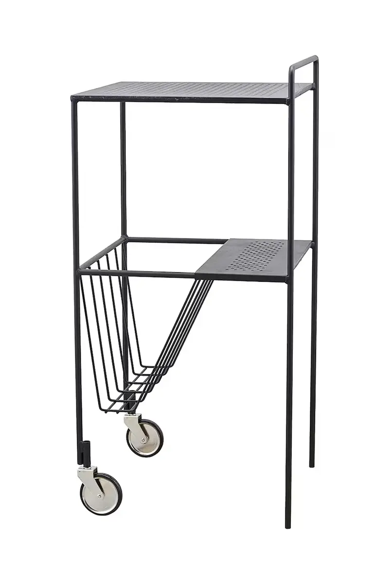 tavolino con porta giornali HDUse 35 x 75 cm colore nero