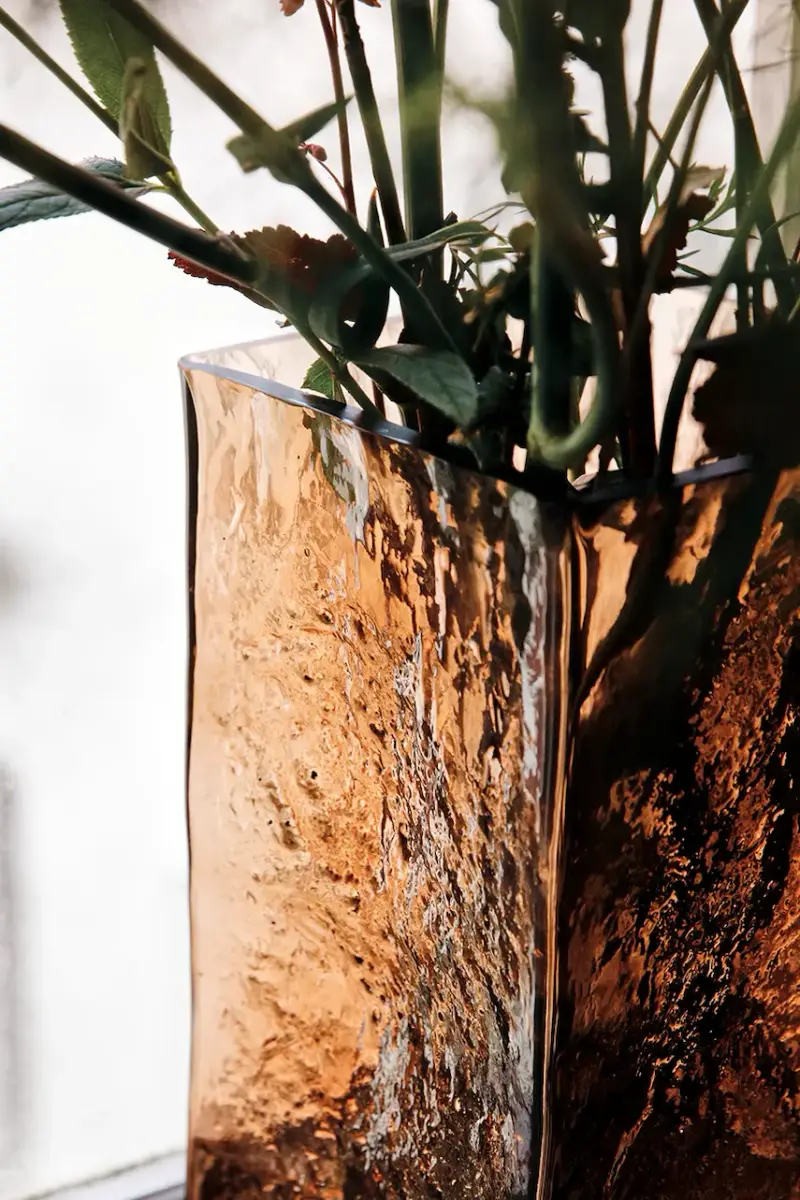 vaso decorativo HDSquare 30 cm Arancione miniatura 3