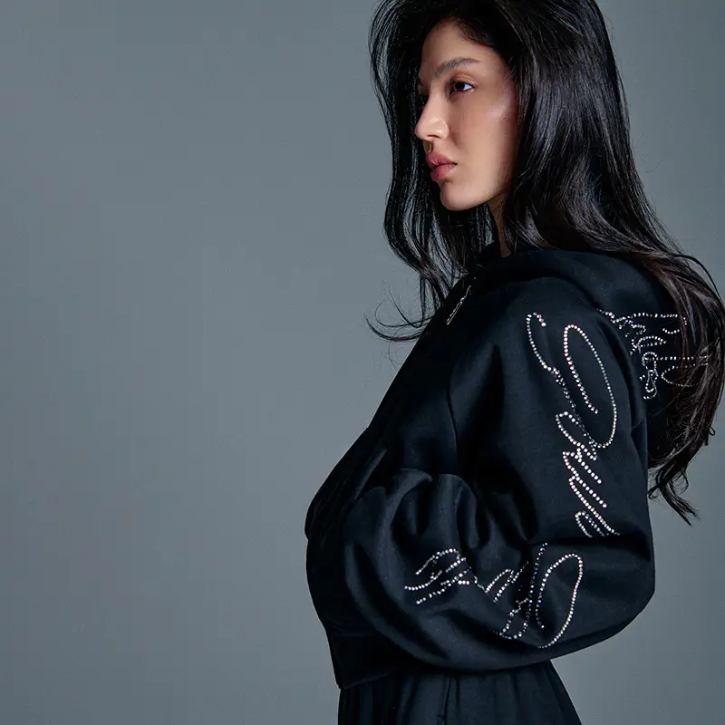 Felpa apribile con cappuccio