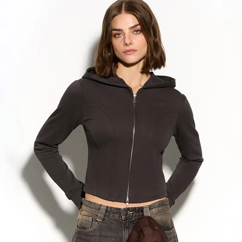 Felpa apribile con cappuccio