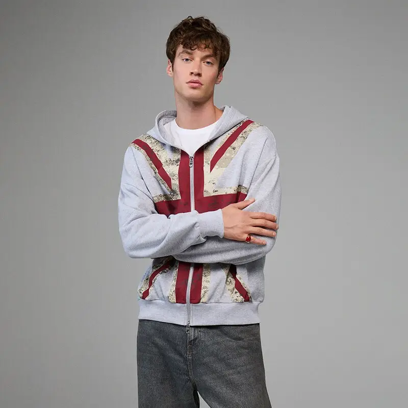 Felpa apribile con cappuccio