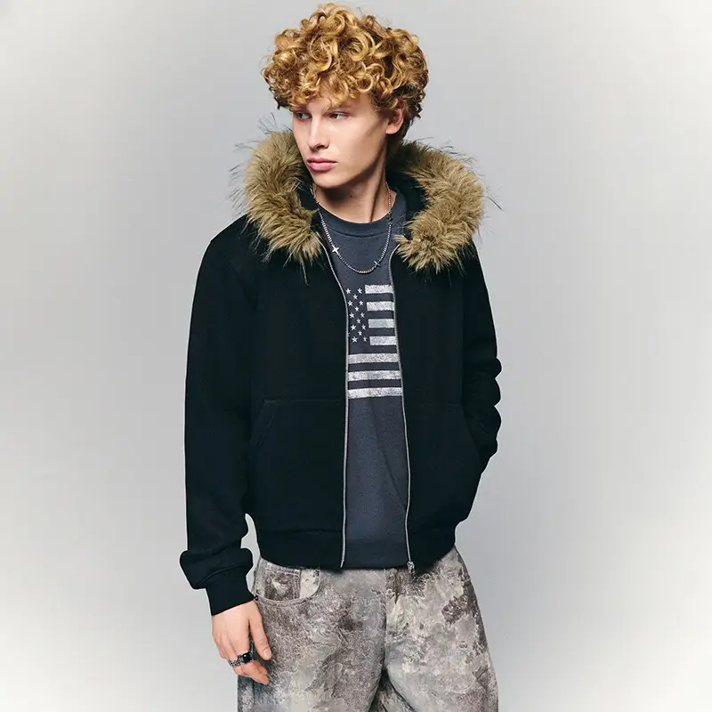 Felpa apribile con cappuccio