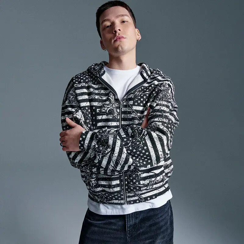 Felpa apribile con cappuccio