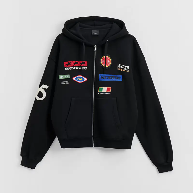 Felpa apribile con cappuccio