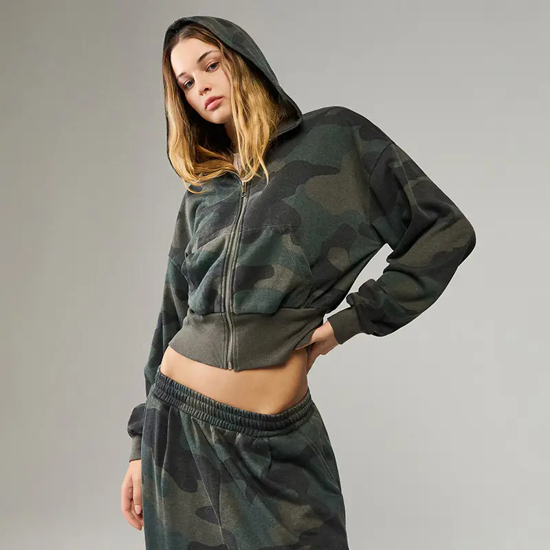 Felpa apribile con cappuccio