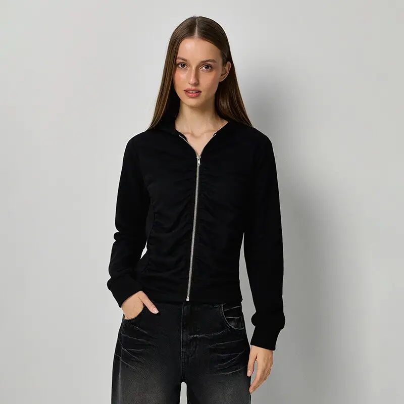 Felpa apribile con cappuccio