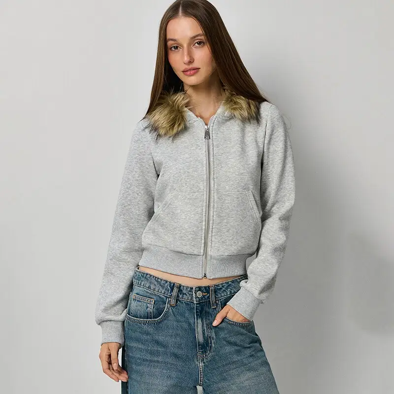 Felpa apribile con cappuccio