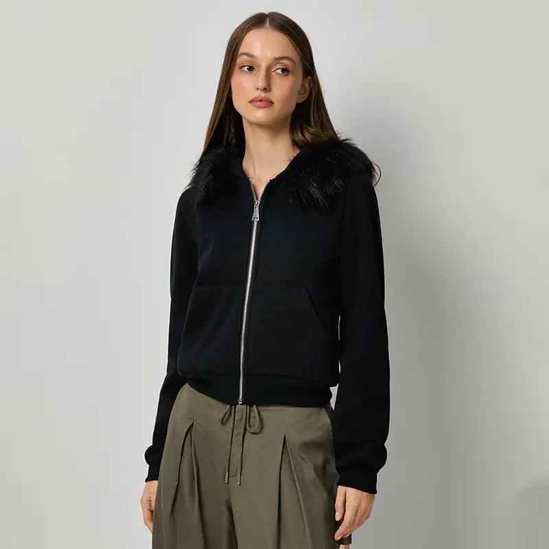 Felpa apribile con cappuccio