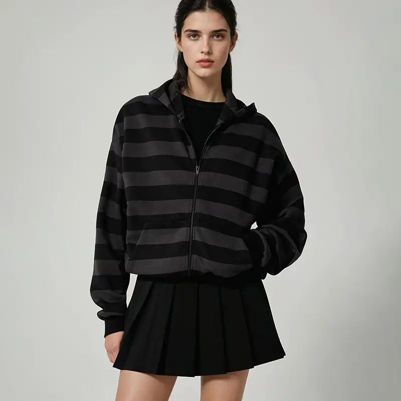 Felpa apribile con cappuccio