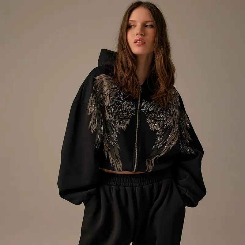 Felpa apribile con cappuccio