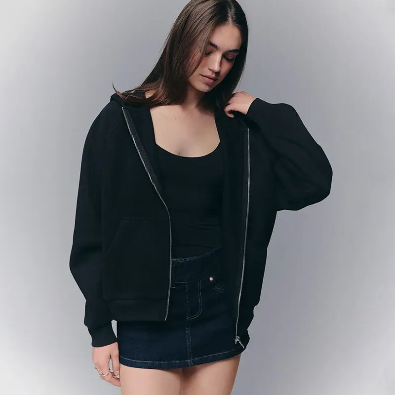 Felpa apribile con cappuccio