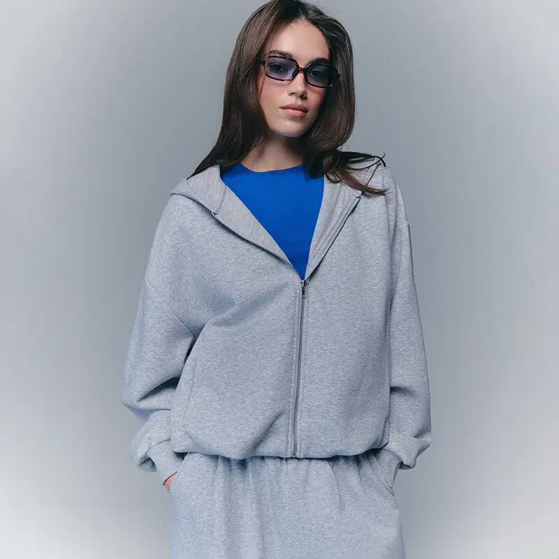 Felpa apribile con cappuccio