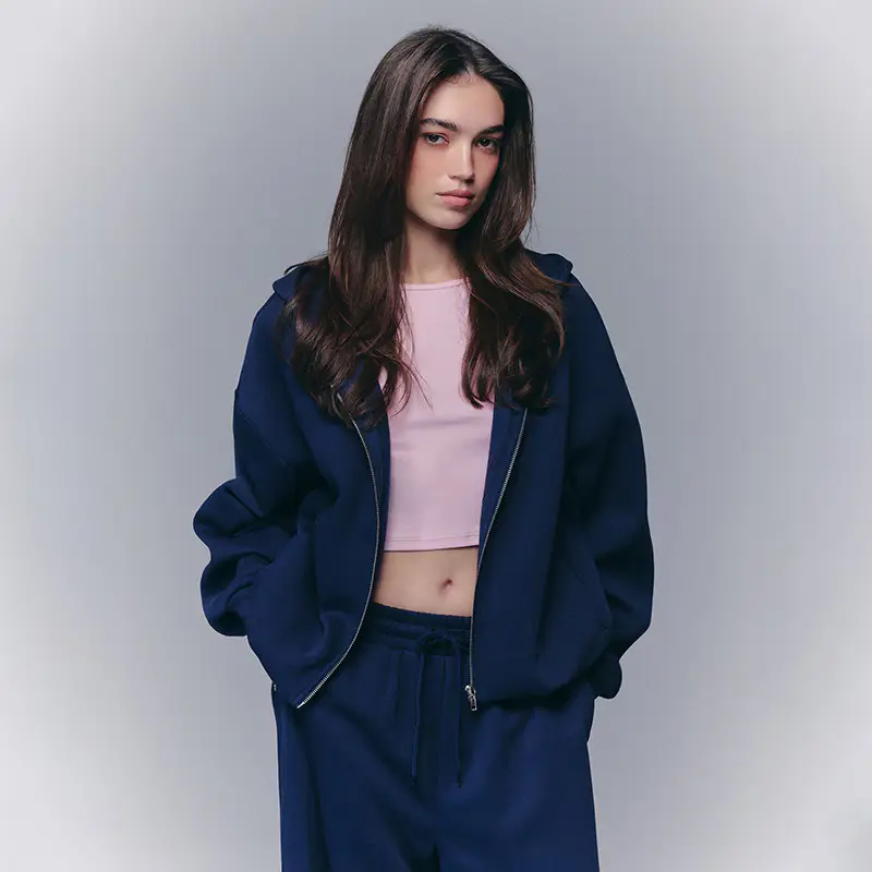 Felpa apribile con cappuccio