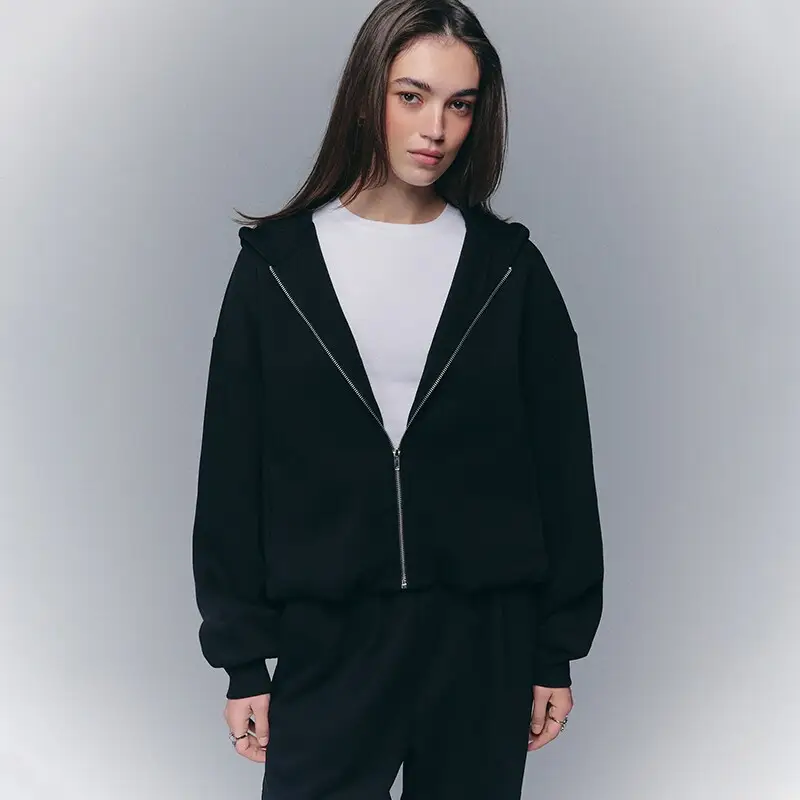 Felpa apribile con cappuccio