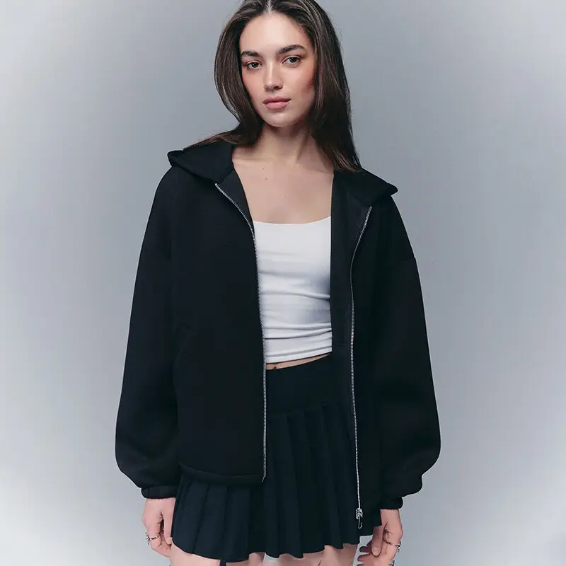 Felpa apribile con cappuccio