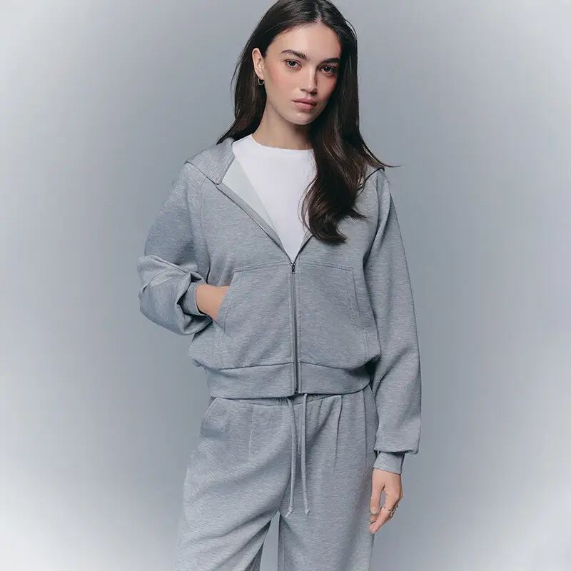 Felpa apribile con cappuccio