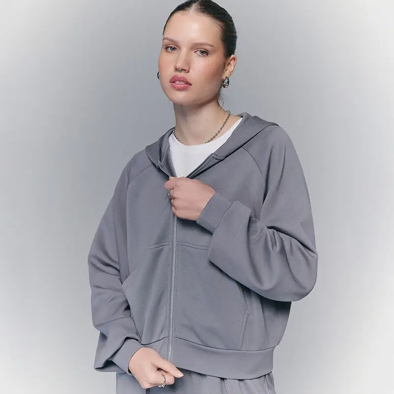 Felpa apribile con cappuccio