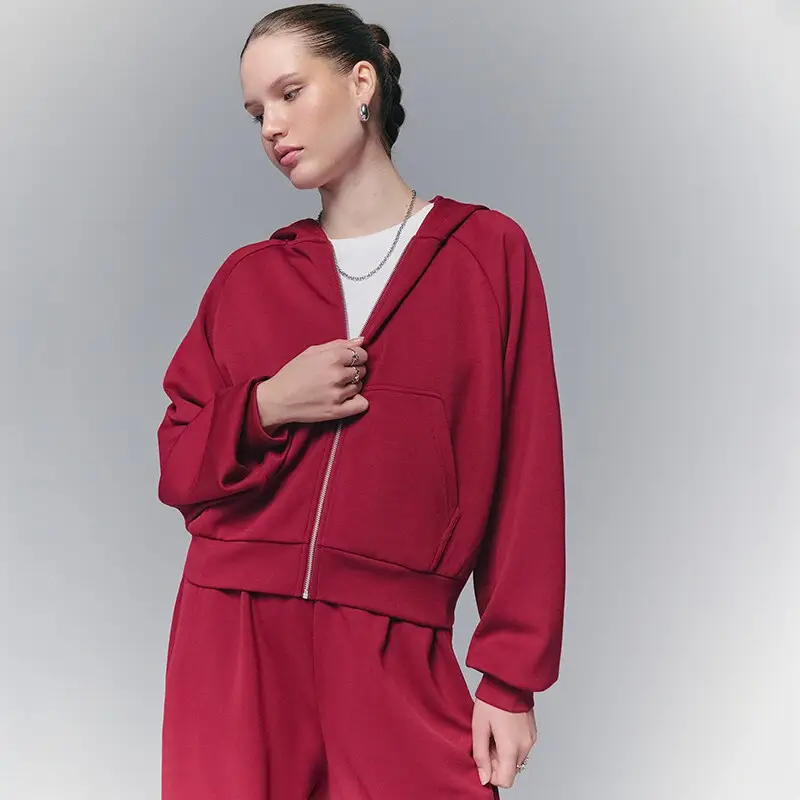 Felpa apribile con cappuccio