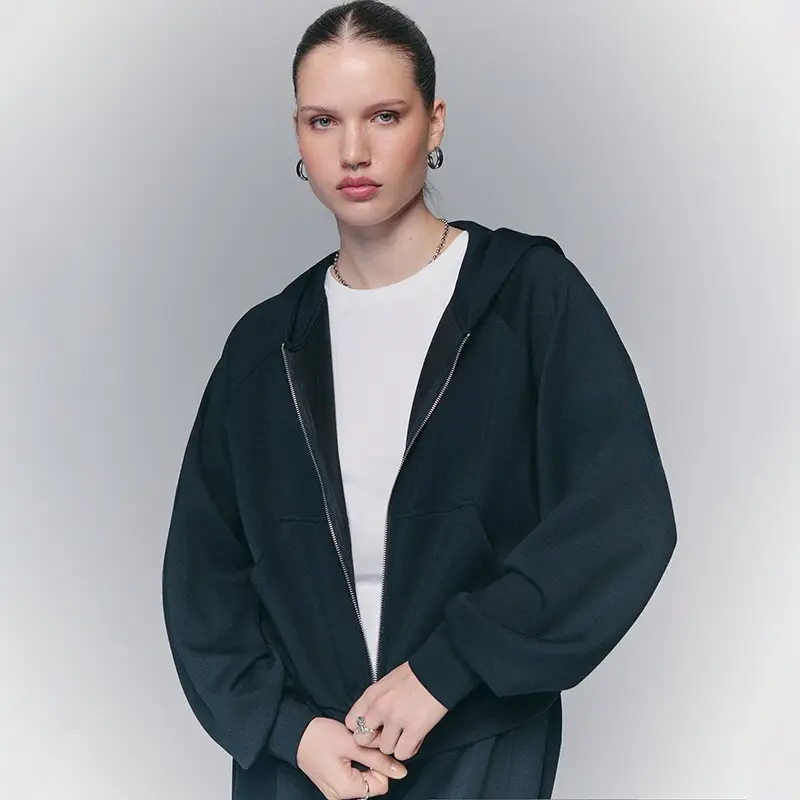 Felpa apribile con cappuccio