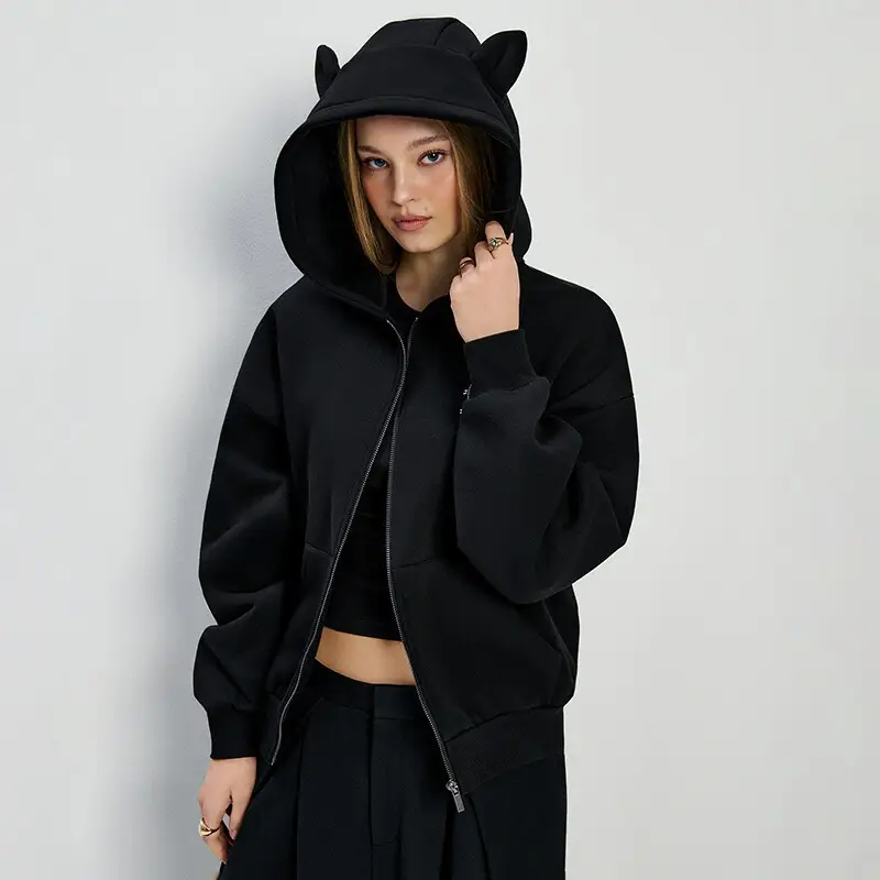 Felpa apribile con cappuccio