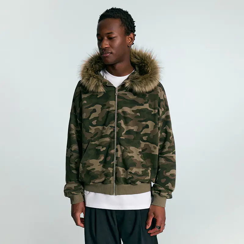 Felpa apribile con cappuccio