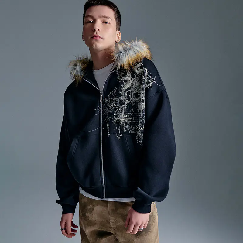 Felpa apribile con cappuccio