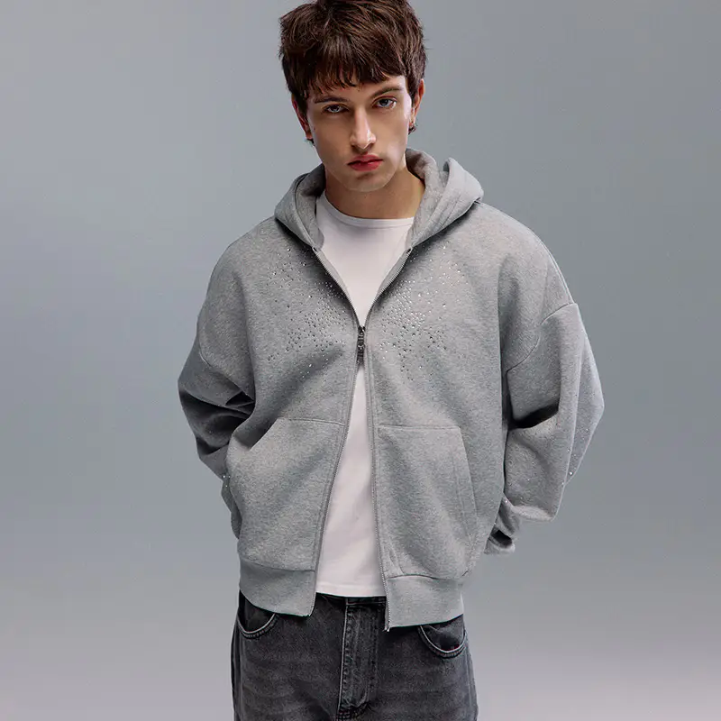 Felpa apribile con cappuccio