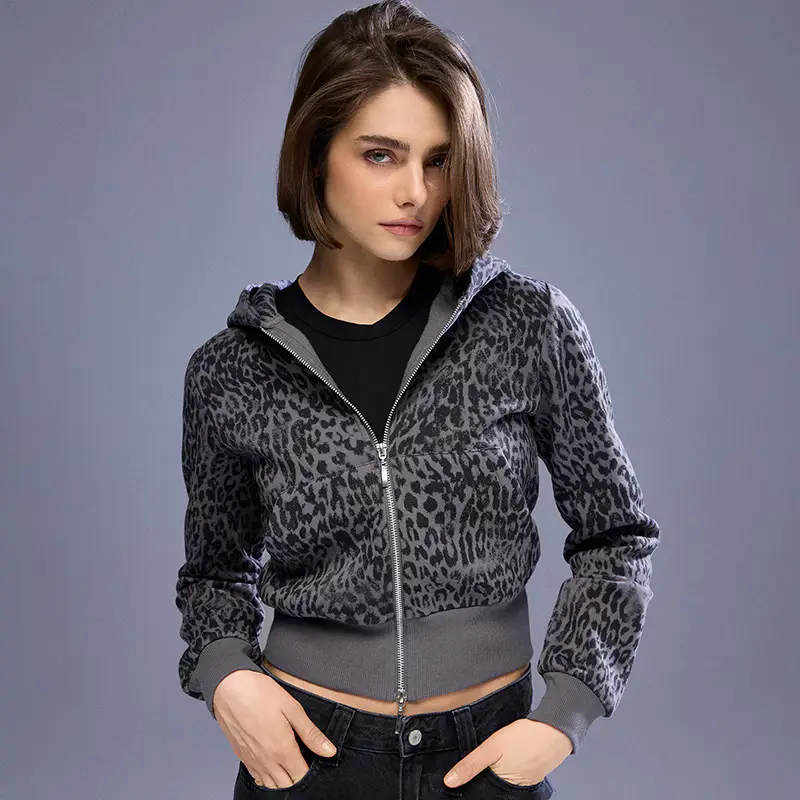 Felpa apribile con cappuccio