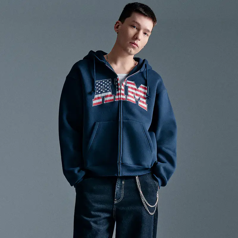 Felpa apribile con cappuccio